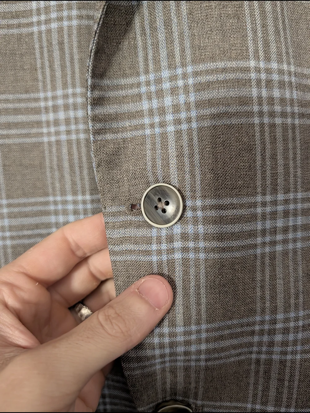 COPPLEY Tessilstrona Silk & Wool Gray/Blue Exploded Plaid Sport Coat 42L